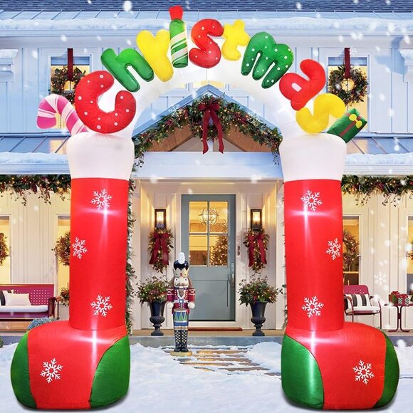 🆕10FT Christmas Inflatable Merry Christmas Arch Blow Up Yard Outdoor Decoration - Picture 5 of 7